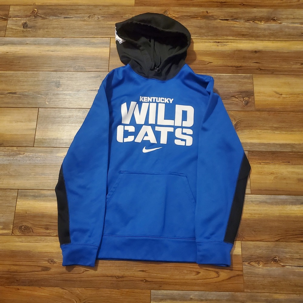 Nike Therma-FIT Kentucky Wildcats Hoodie Mens Small FITS BIGGER Blue Pullover